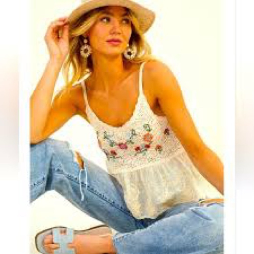 Altar'd State Avery Crochet peplum top